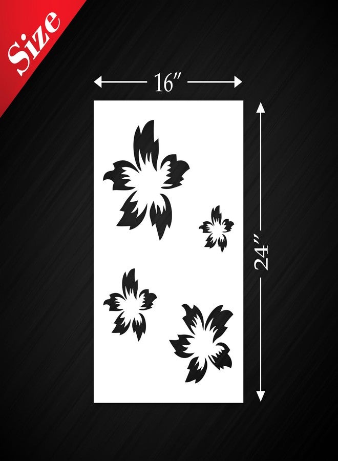 StenCart Lily Floral Pack of 2 Stencil for Wall Painting Home DIY Reusable Wall Stencil Design for Wall Decoration (16-inch x 24 inch) - Combo of 2 - Image 2